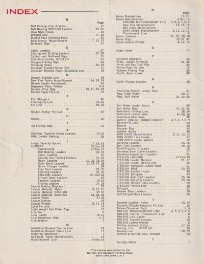 Berkley 1966 Terminal Fishing Tackle Catalog, page 2.