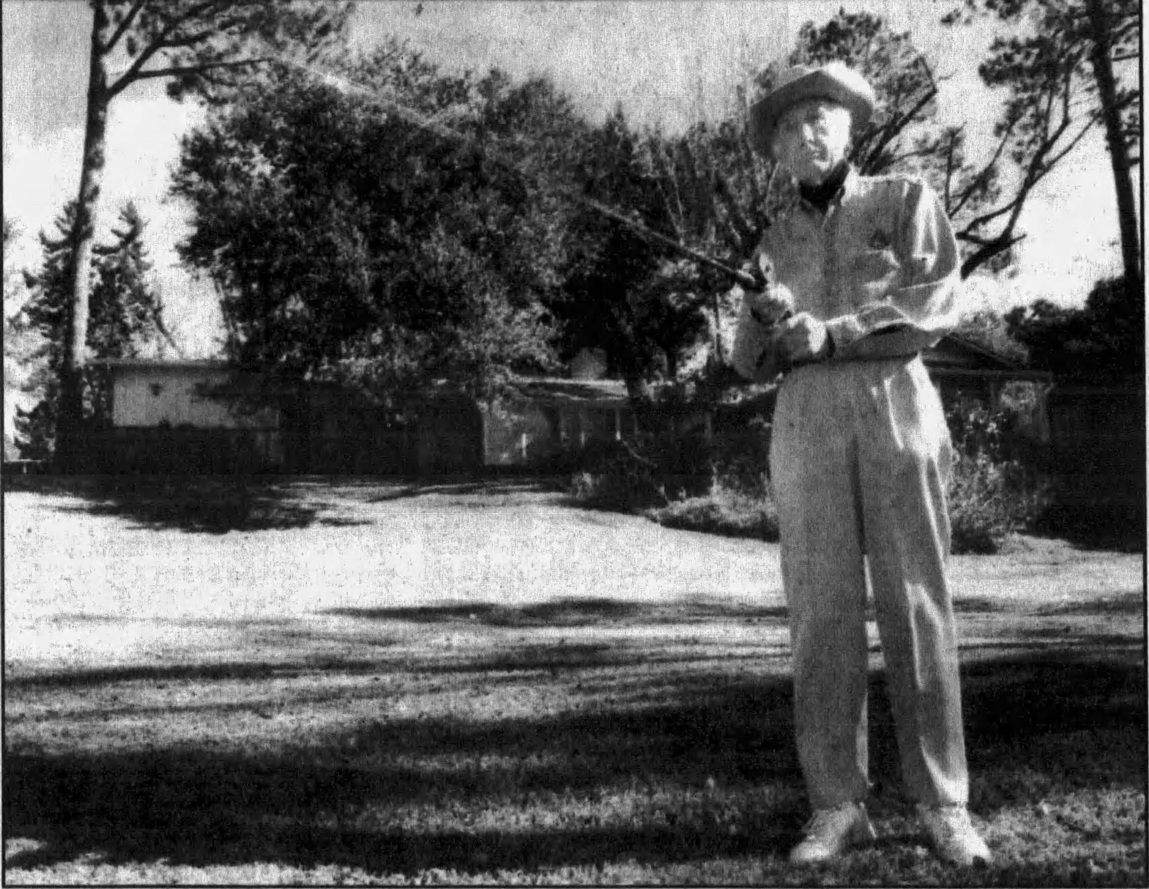 Grits_2004_01 Original Caption: Living on the banks of the Cane River in Natchitoches, Grits Gresham has ample opportunities to bass fish. One of the seven books he wrote is 'The Complete Book of Bass Fishing.” Daily World, Jan 2004. Photo credit: Douglas Collier/Louisiana Hunting & Fishing.