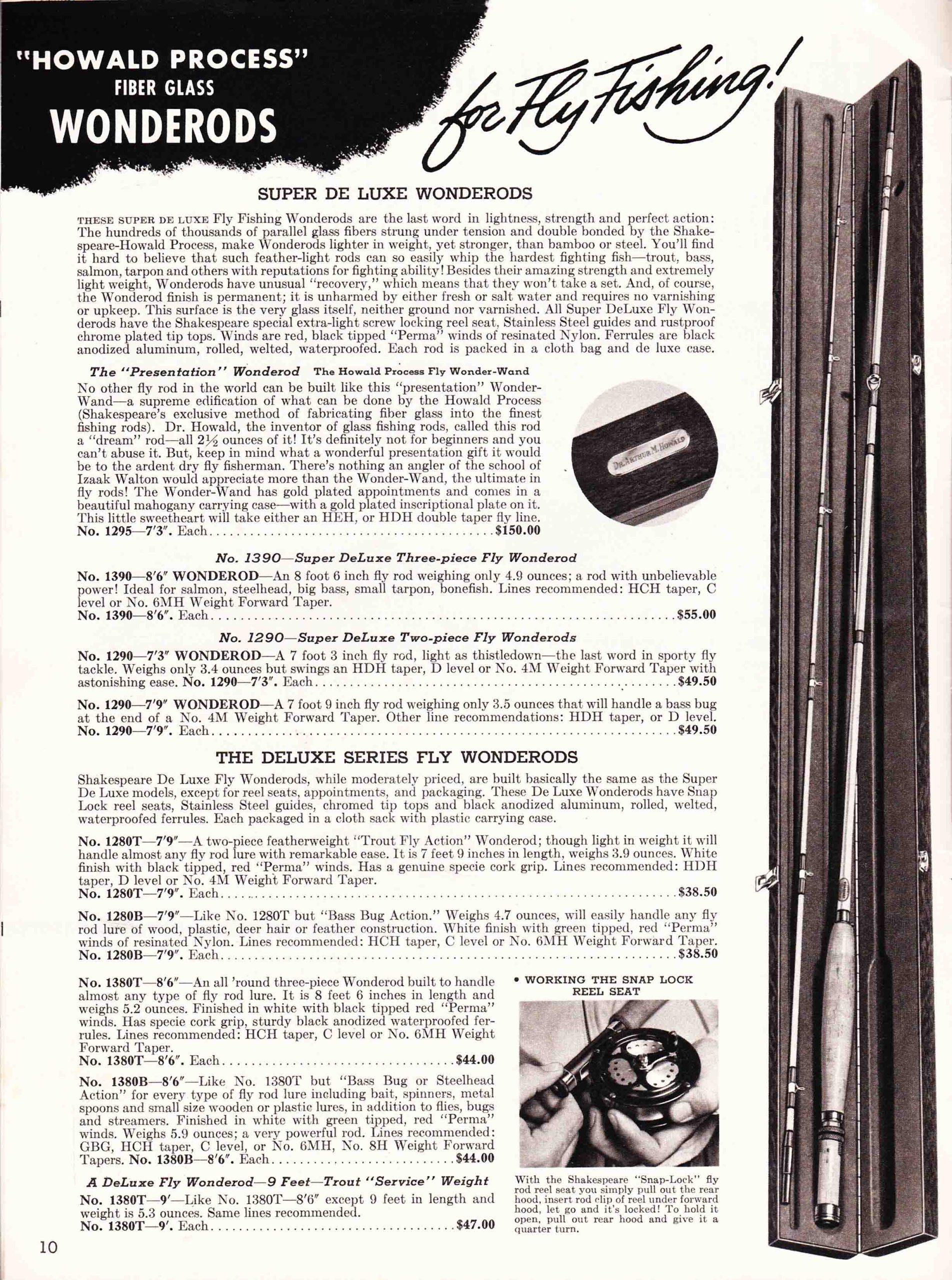 Catalogue de pêche Shakespeare 1953 équipement