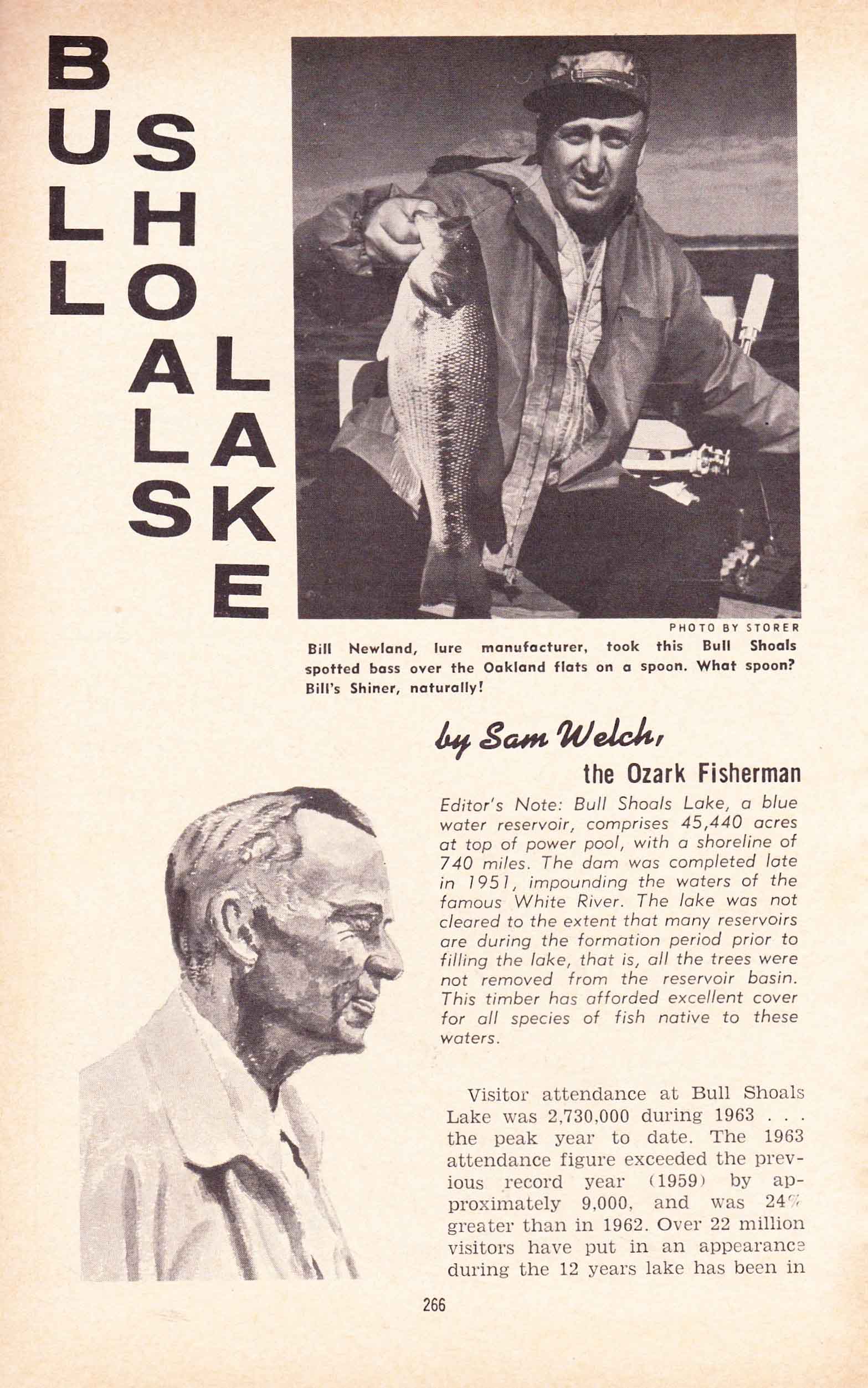 Photo _7 Sam Welch on fishing Bull Shoals Lake from the 1963 Southern Angler's and Hunter's Guide_ Sam Welch on fishing Bull Shoals Lake from the 1963 Southern Angler's and Hunter's Guide.
