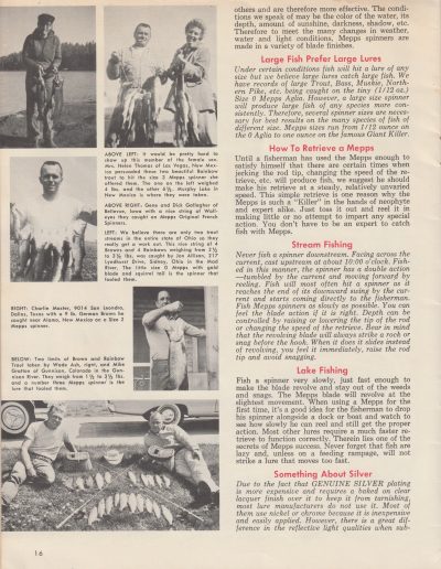 Mepps Catalog No. 65, 1965. Page 16.