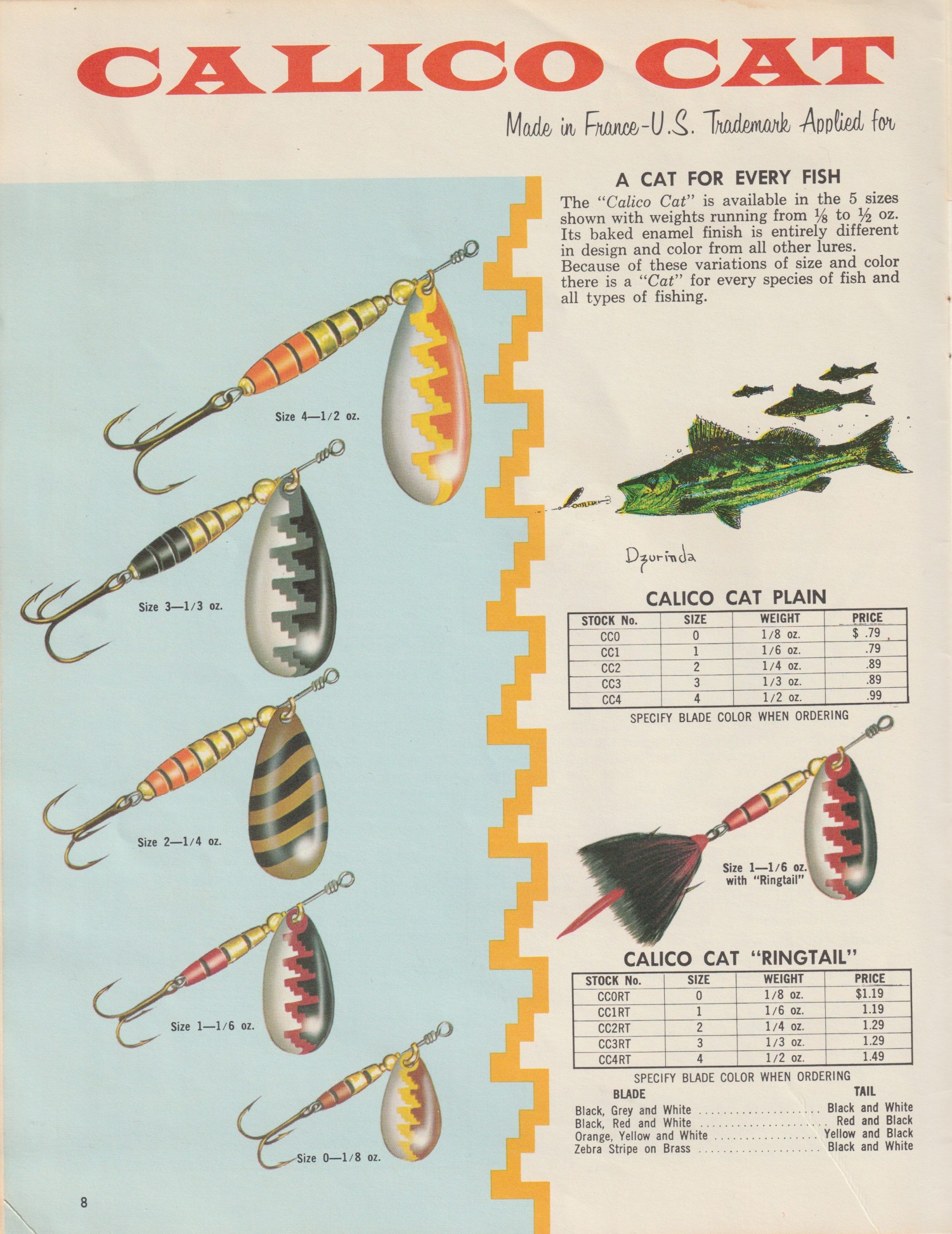 Mepps Catalog No. 65, 1965. Page 8.