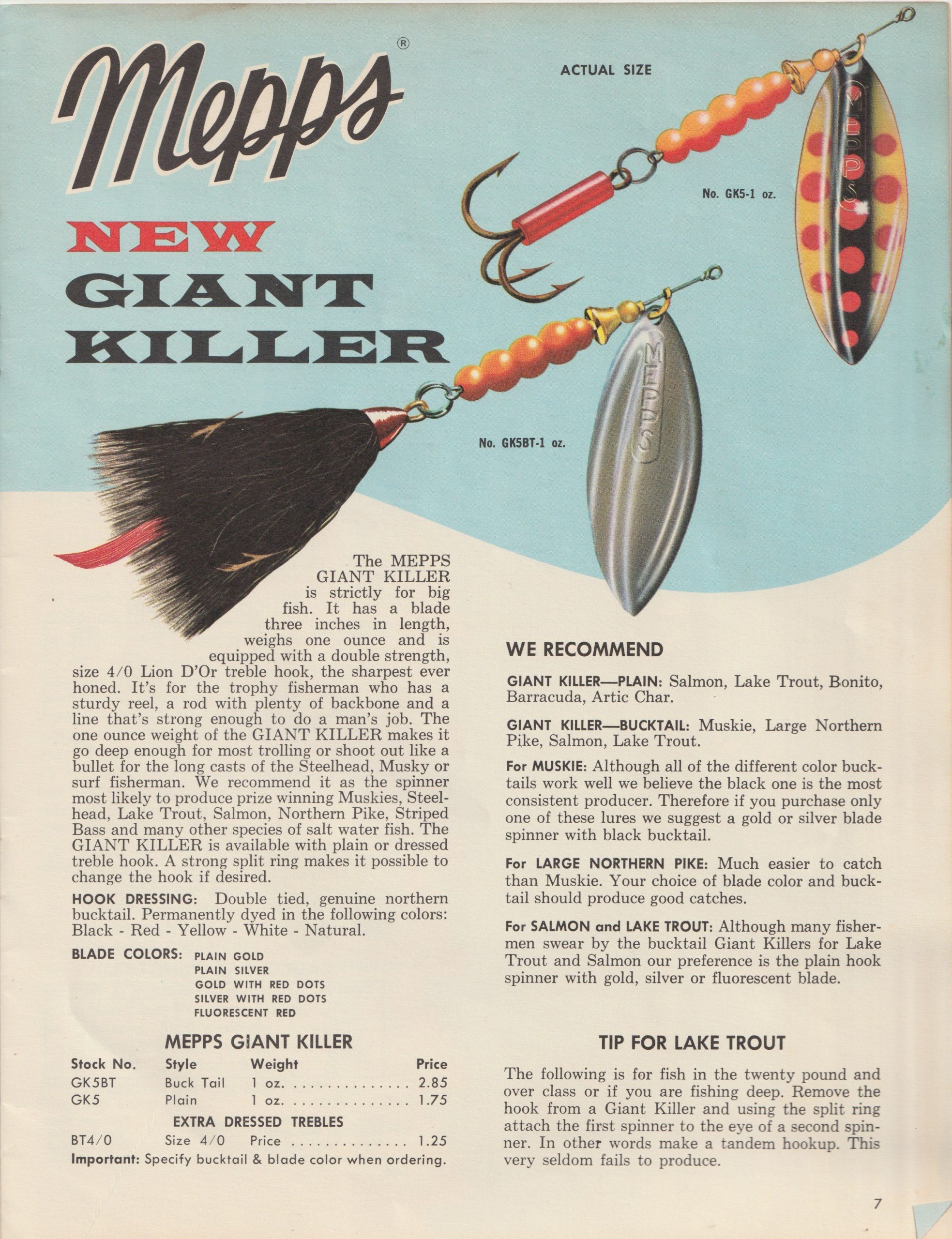 1965 Mepps Catalog - Bass Fishing Archives Mepps