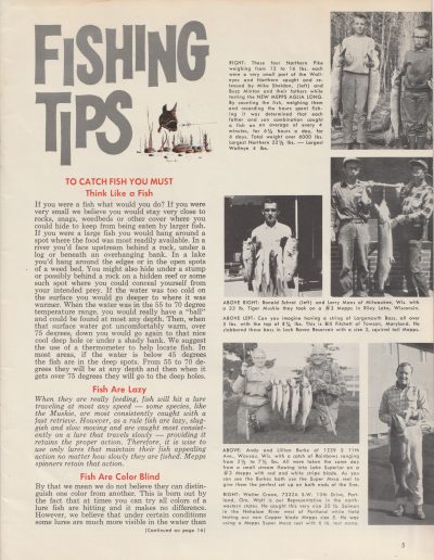 Mepps Catalog No. 65, 1965. Page 5.