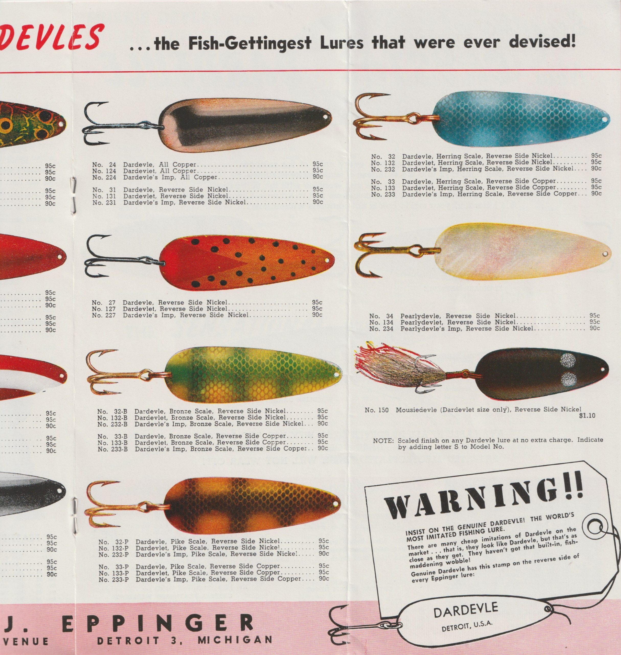1952 Eppinger Dardevle Brochure - Bass Fishing Archives Eppinger Dardevle