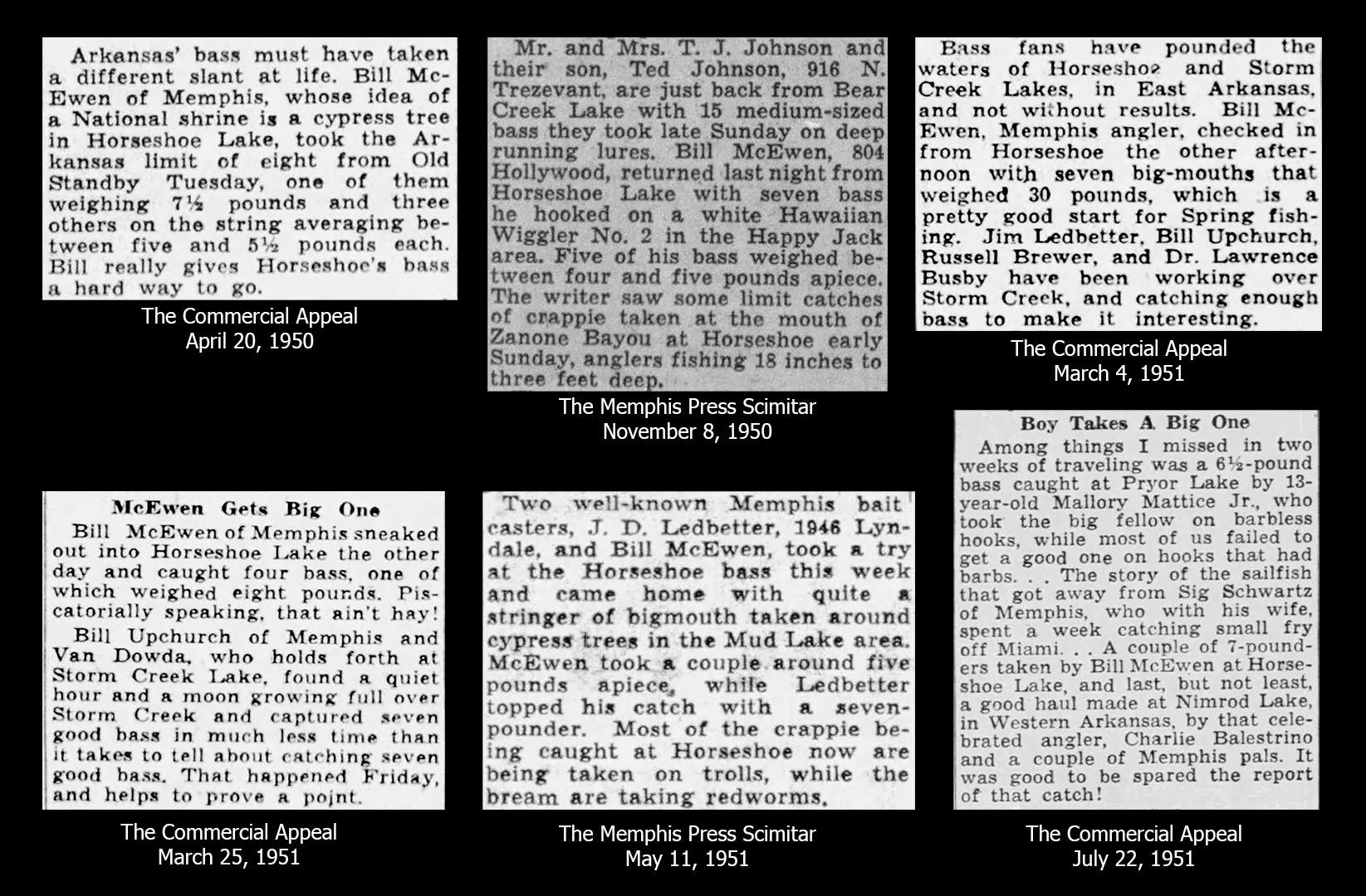 Bill McEwen Reports 1950-1951 Fishing reports of Bill McEwen from 1950 through 1951. Image Terry Battisti.