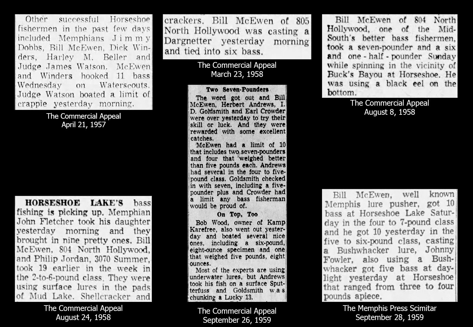 Bill McEwen Reports 1957-1959 Fishing reports of Bill McEwen from 1957 through 1959. Image Terry Battisti.