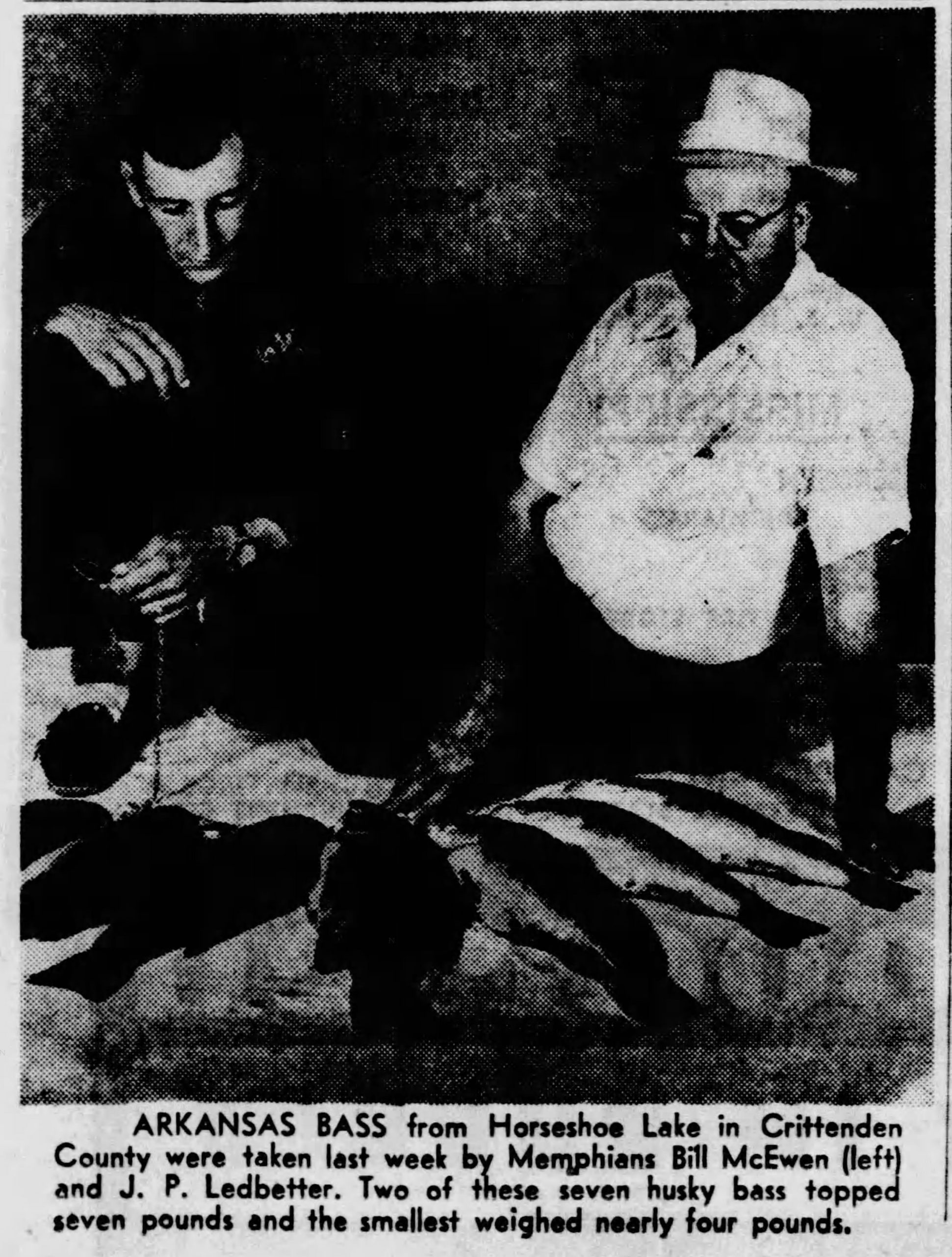 Bill McEwen Report 6 The Commercial Appeal July 27, 1952 Page 30 Bill McEwen and J. P. Ledbetter. The Commercial Appeal July 27, 1952
