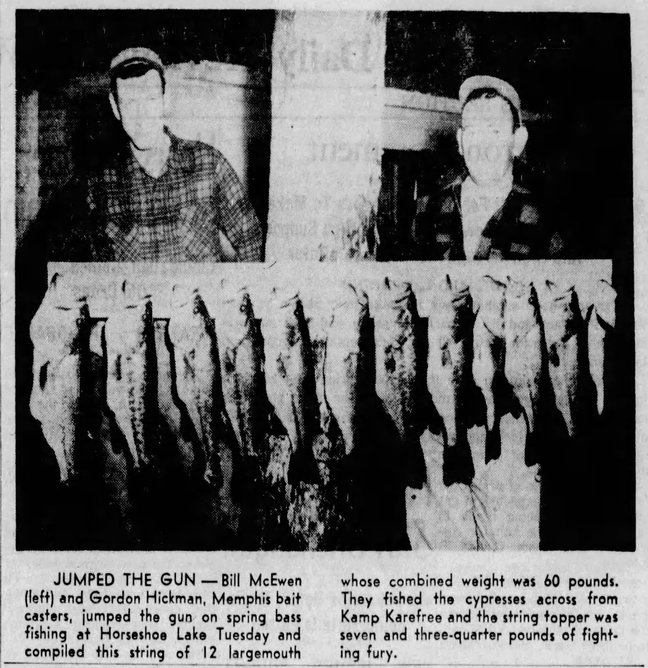 Bill McEwen Report 10 The Commercial Appeal March 8, 1959 Page 25 Bill McEwen and Gordon Hickman. The Commercial Appeal March 8, 1959.