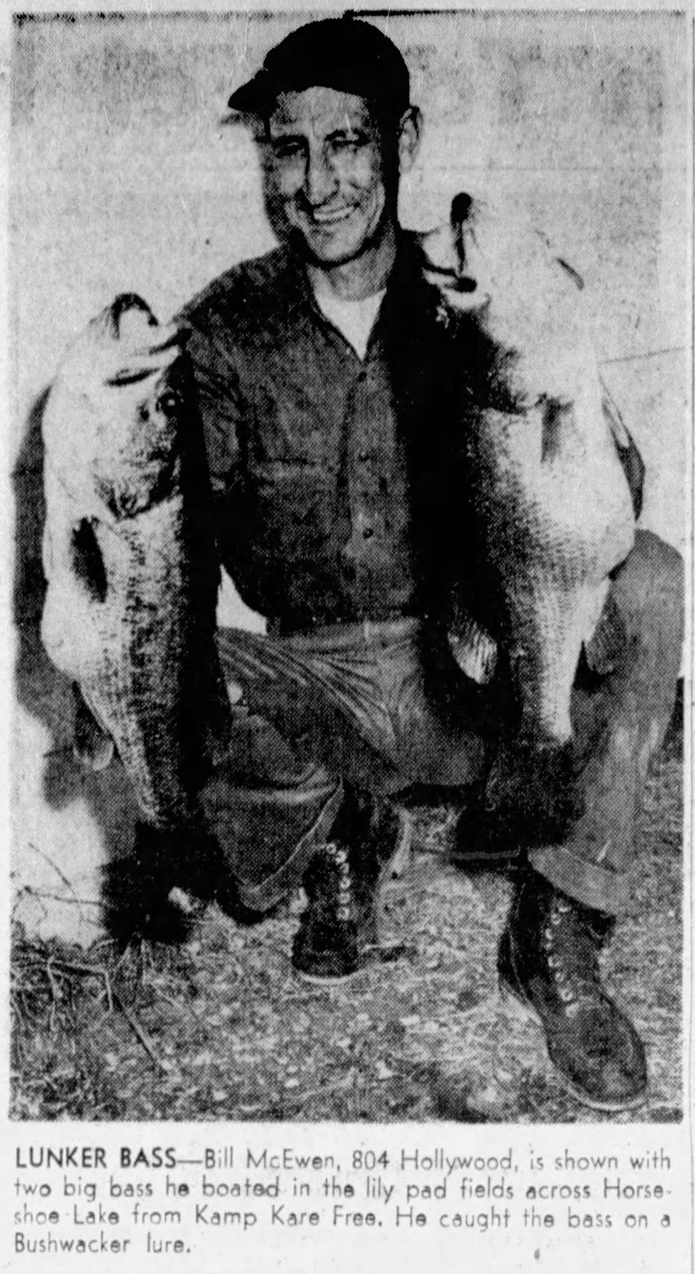 McEwen Bushwhacker The Memphis Press Scimitar March 10, 1959 Page 16 Bill McEwen Bushwhacker Bass. The Memphis Press Scimitar March 10, 1959.