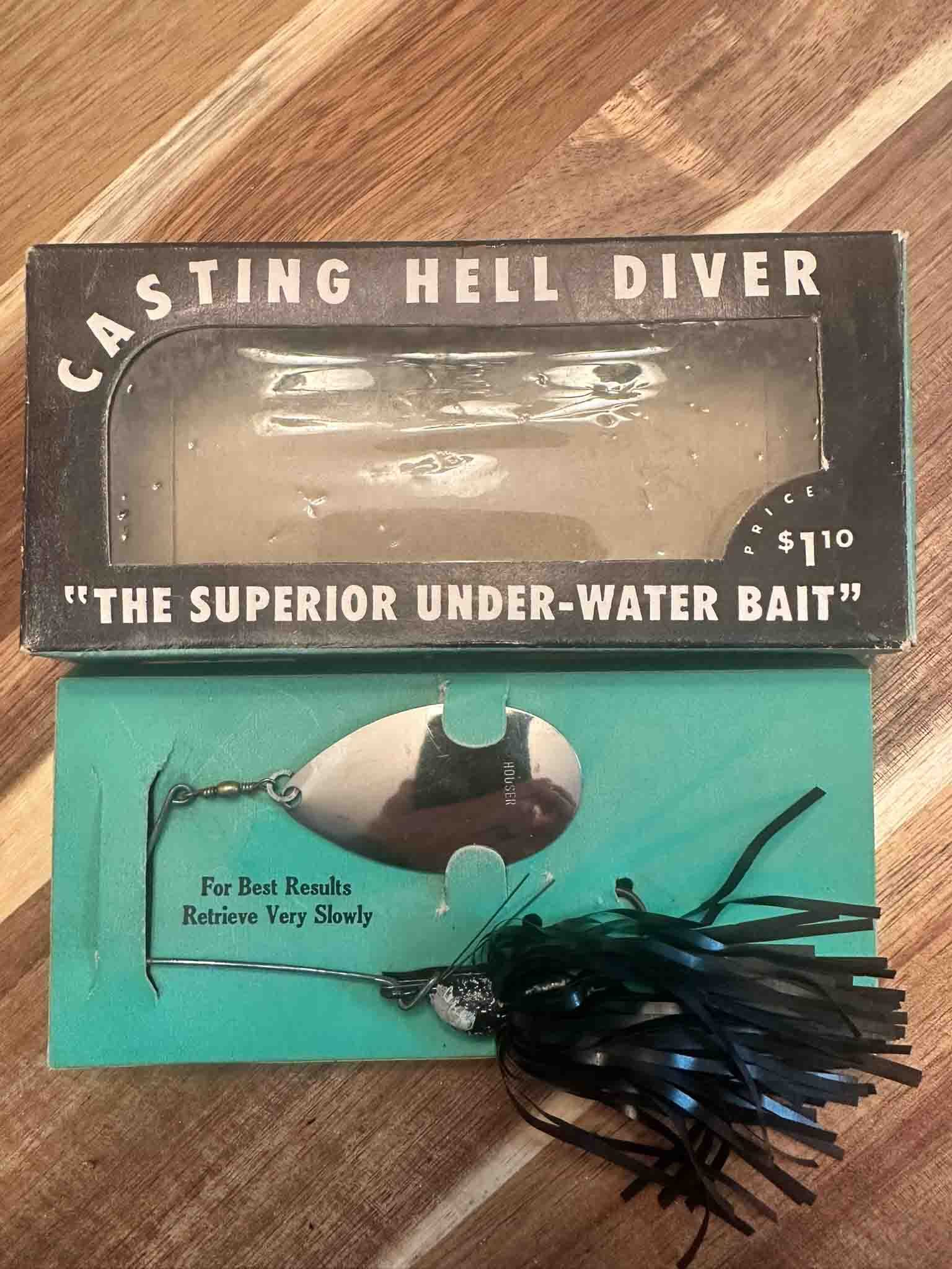 Hell Diver Compressed One version of the Houser Hell Diver spinnerbait used by Bill McEwen and his buddies in the 50s through early 1960s. Image Terry Battisti.