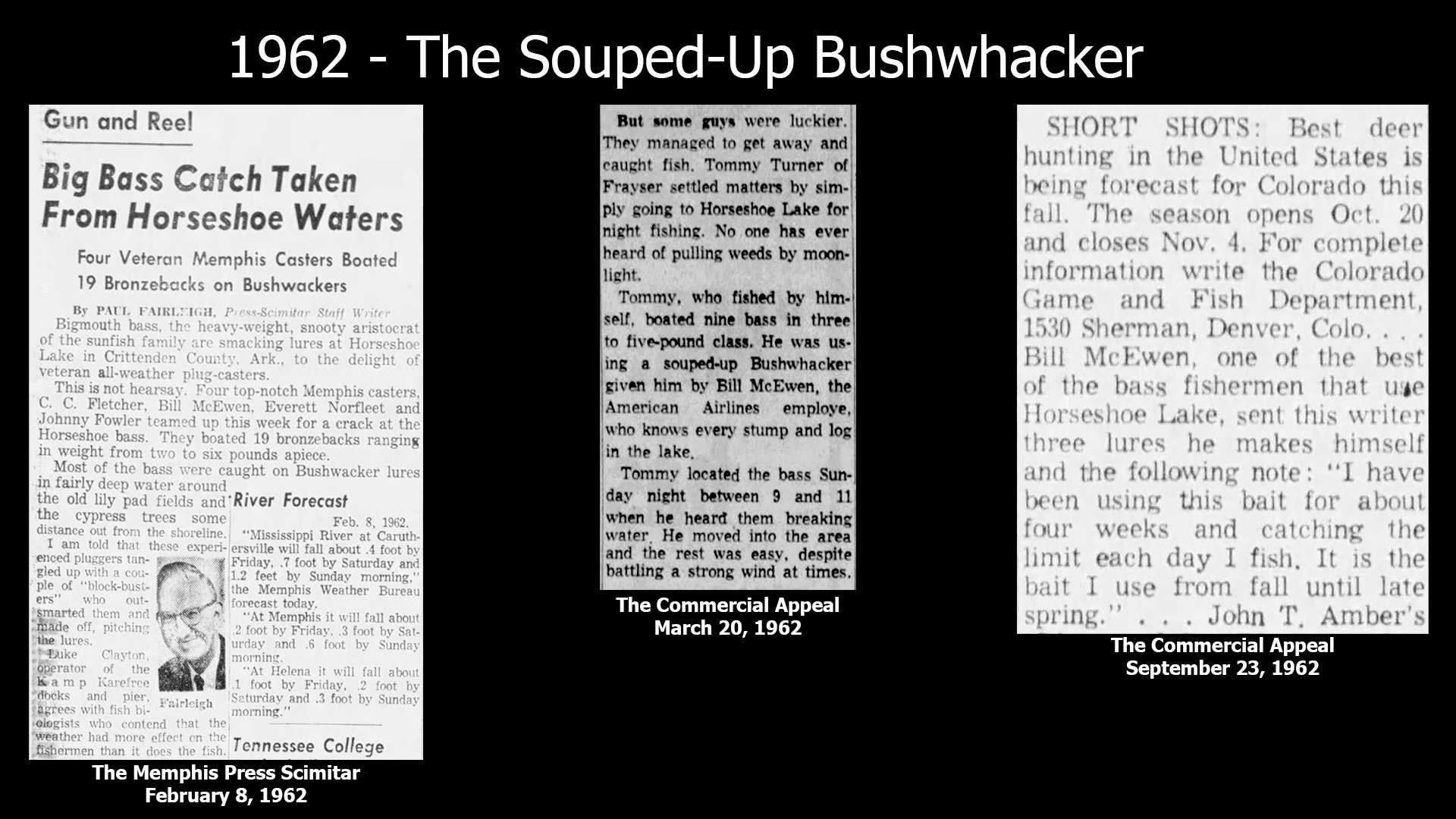 Bill McEwen Reports 1962 Bill McEwen reports 1962. Image Terry Battisti.