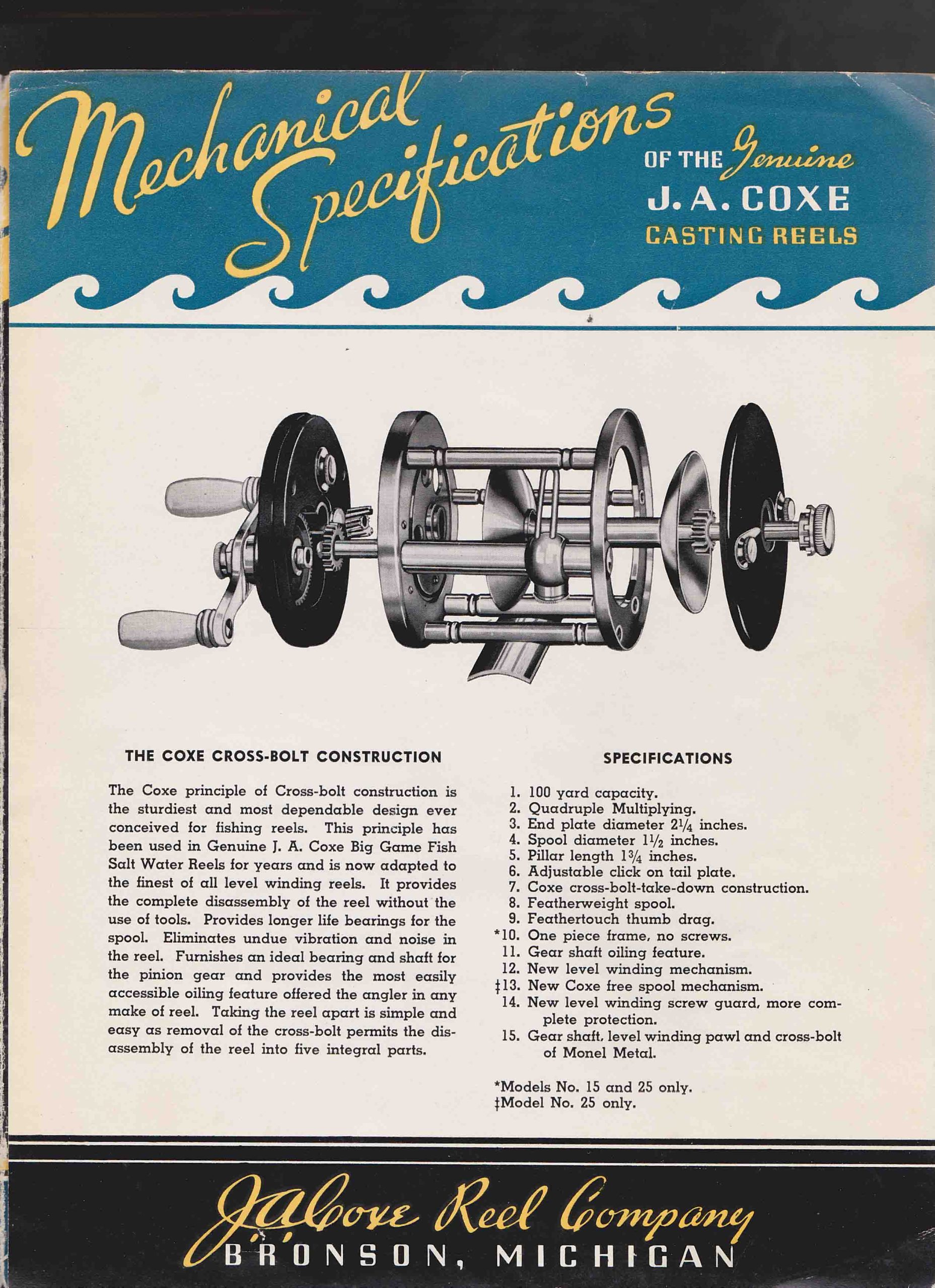 The Early History of J.A. Coxe and Bronson-Coxe Fishing Reels