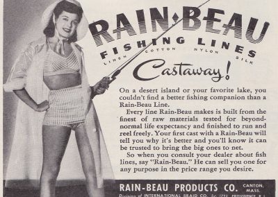 Rain-Beau Products Ad Hunting and Fishing October 1945. Image Terry Battisti.