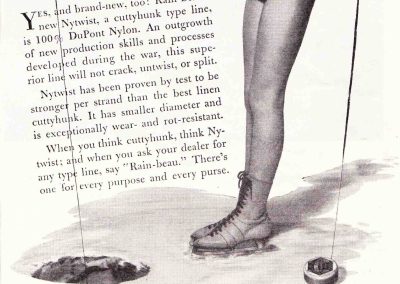 Rain-Beau Fishing Lines Ad Hunting and Fishing January 1946. Image Terry Battisti.