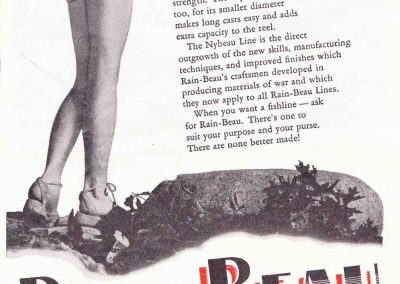 Rain-Beau Fishing Line Ad Hunting and Fishing March 1946. Image Terry Battisti.
