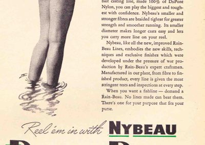 Rain-Beau Fishing Lines Ad Hunting and Fishing June 1946. Image Terry Battisti.