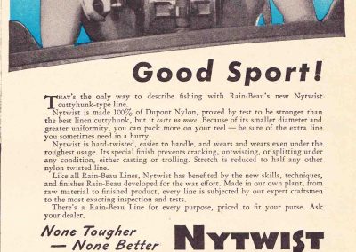Rain Beau Ad Hunting and Fishing July 1946. Image Terry Battisti.