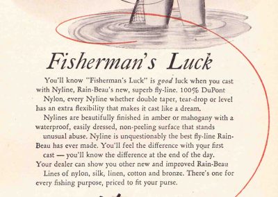 Rain-Beau Fishing Lines Ad Hunting and Fishing August 1946. Image Terry Battisti.