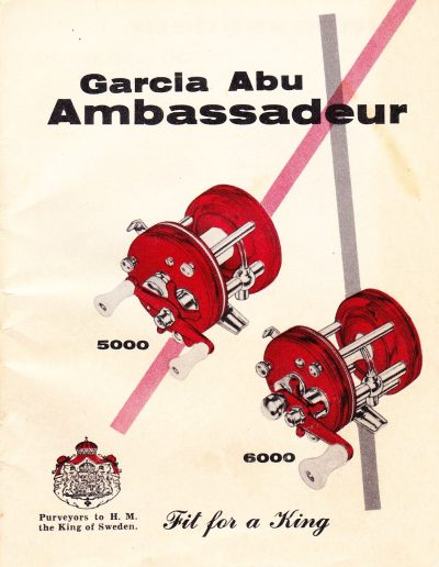 The cover of the Garcia ABU Ambassadeur Handbook. This small booklet was printed in 1957. Image Terry Battisti.