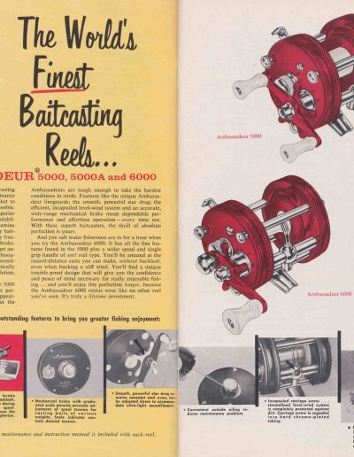 The Ambassadeur 5000 and 6000 reels by ABU. Image 1961 Garcia Fishing Annual.