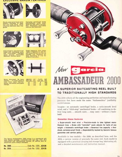 The Garcia Ambassadeur 2000. 1963 Garcia Fishing Annual. Image Terry Battisti.