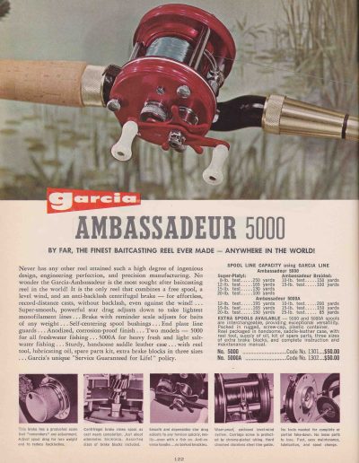 The Garcia Ambassadeur 5000 Reel. 1964 Garcia Fishing Annual. Image Terry Battisti.
