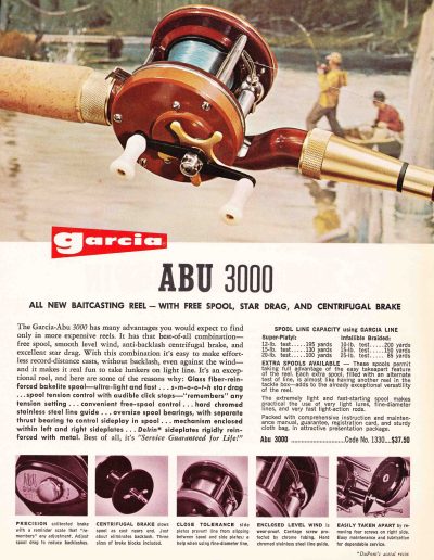 The Garcia Ambassadeur 3000 Reel. 1965 Garcia Fishing Annual. Image Terry Battisti.
