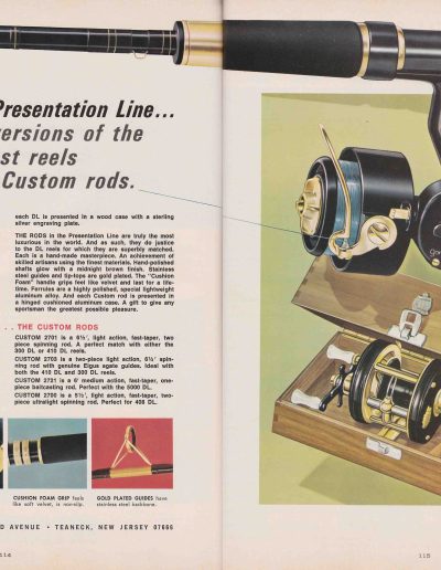 The Garcia Ambassadeur 5000DL and Mitchell 300DL Presentation Reels. 1970 Garcia Fishing Annual. Image Terry Battisti.