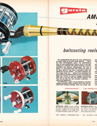 The Garcia Ambassadeur 5000 Series Baitcasting Reels. 1971 Garcia Fishing Annual. Image Terry Battisti.