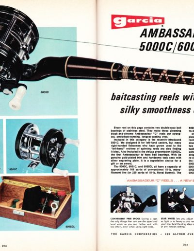 The Garcia Ambassadeur 5000C/6000C Series Reels. 1973 Garcia Fishing Annual. Image Terry Battisti.