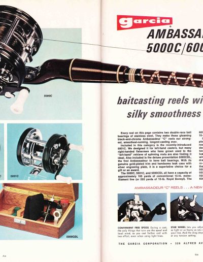 The Garcia Ambassadeur 5000C/6000C Series Reels. 1974 Garcia Fishing Annual. Image Terry Battisti.