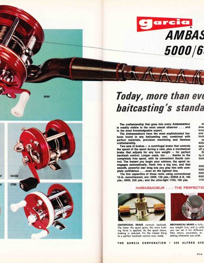 The Garcia Ambassadeur 5000/6000 Series Reels. 1975 Garcia Fishing Annual. Image Terry Battisti.
