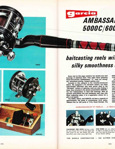 The Garcia Ambassadeur 5000C/6000C Series Reels. 1975 Garcia Fishing Annual. Image Terry Battisti.