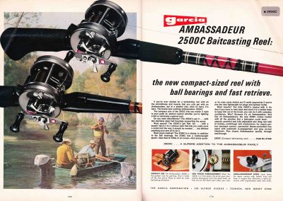 Introducing the Garcia Ambassadeur 2500C reel. 1976 Garcia Fishing Annual. Image Terry Battisti.