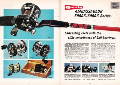 The Garcia Ambassadeur 5000C/6000C Series Reels. 1976 Garcia Fishing Annual. Image Terry Battisti.