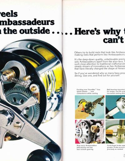 The engineering and mechanics of the Garcia Ambassadeur Reels. 1978 Garcia Fishing Annual. Image Terry Battisti.