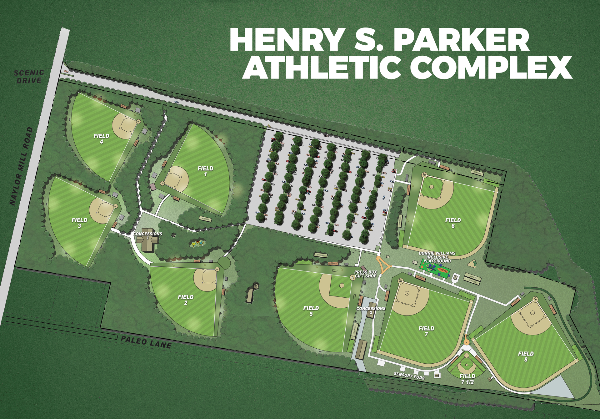 Map of Henry S. Parker Athletic Complex