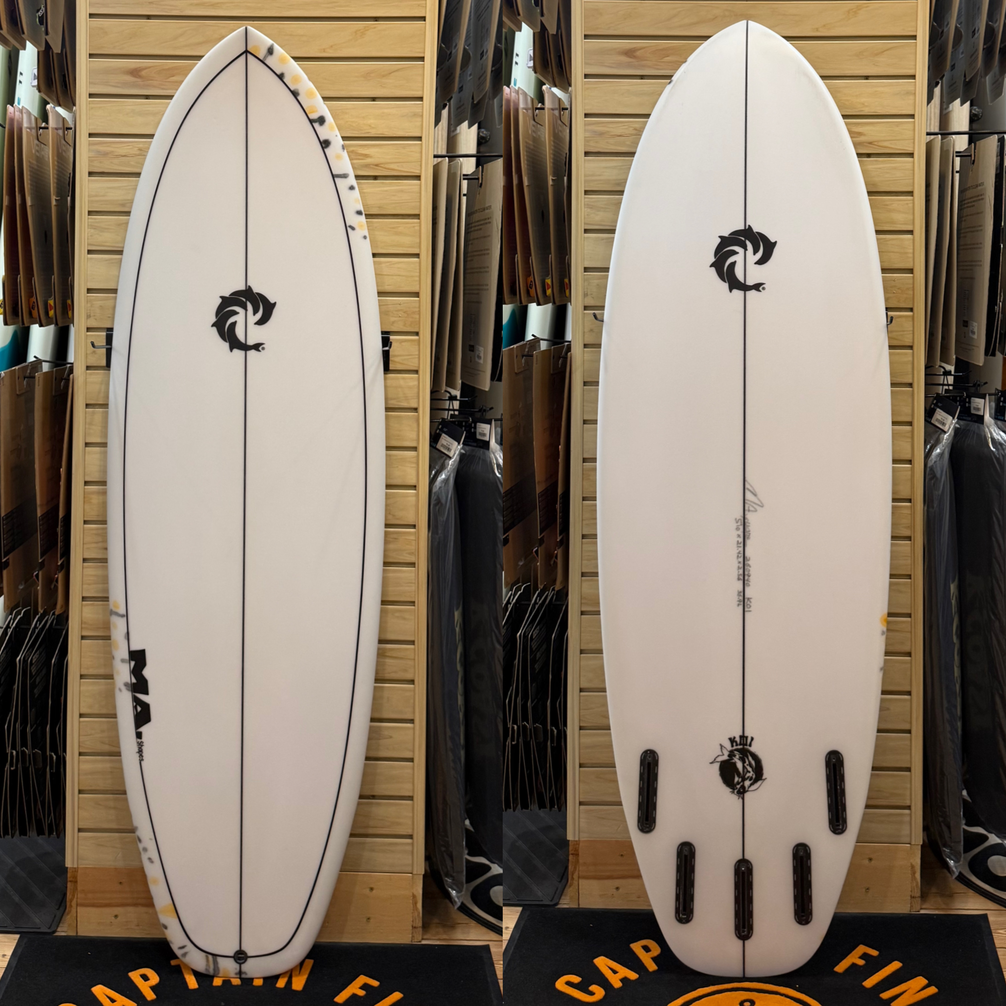5'10 Makoi surfboard top photo