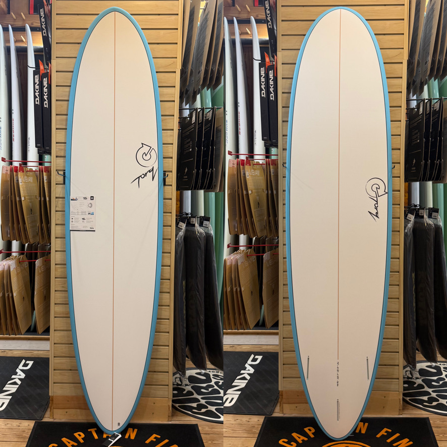 7'4 V+ (teal rail) surfboard top photo