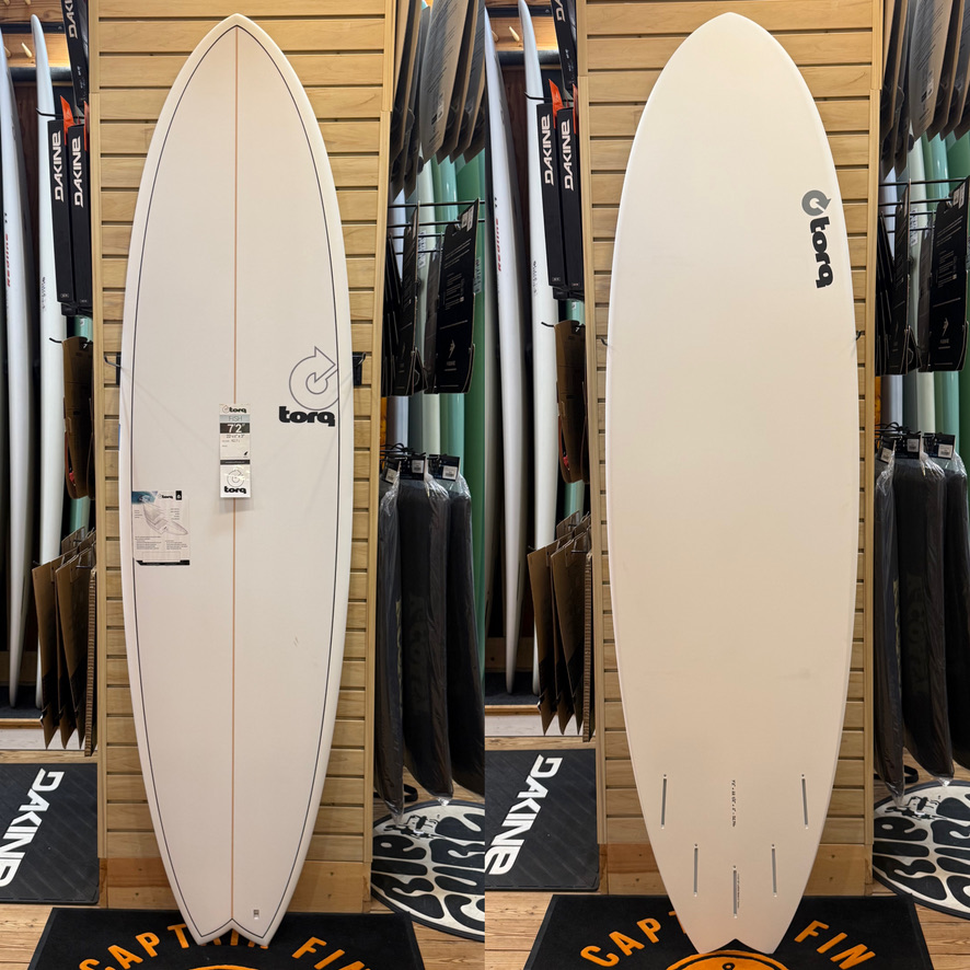 7'2 Fish Pinline (white) surfboard top photo