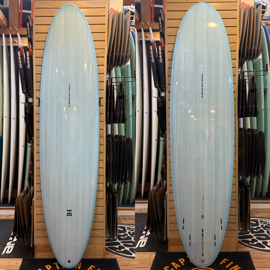 8'0 TB Moe (blue) surfboard top photo