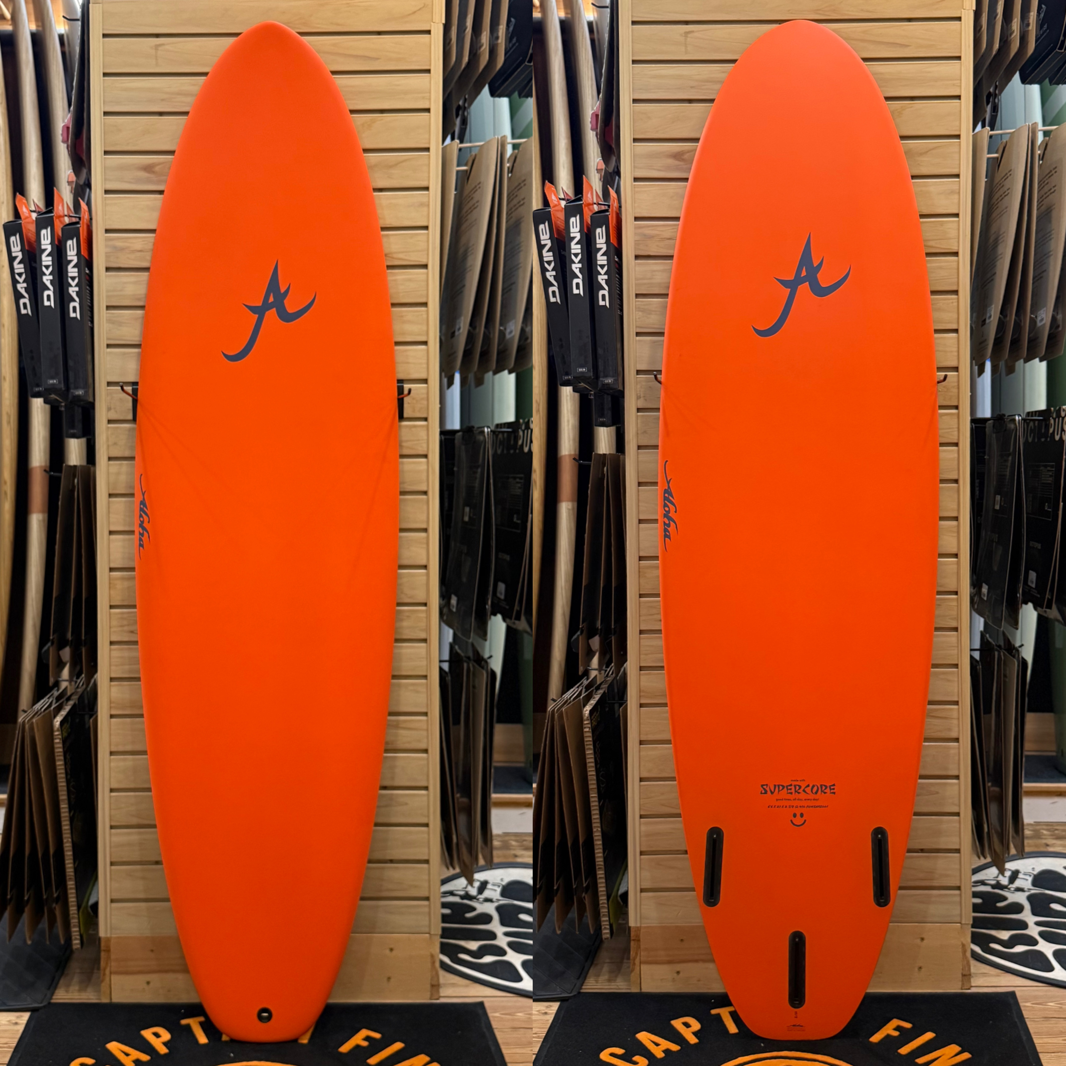 6'6 Funzarelli (orange) surfboard top photo