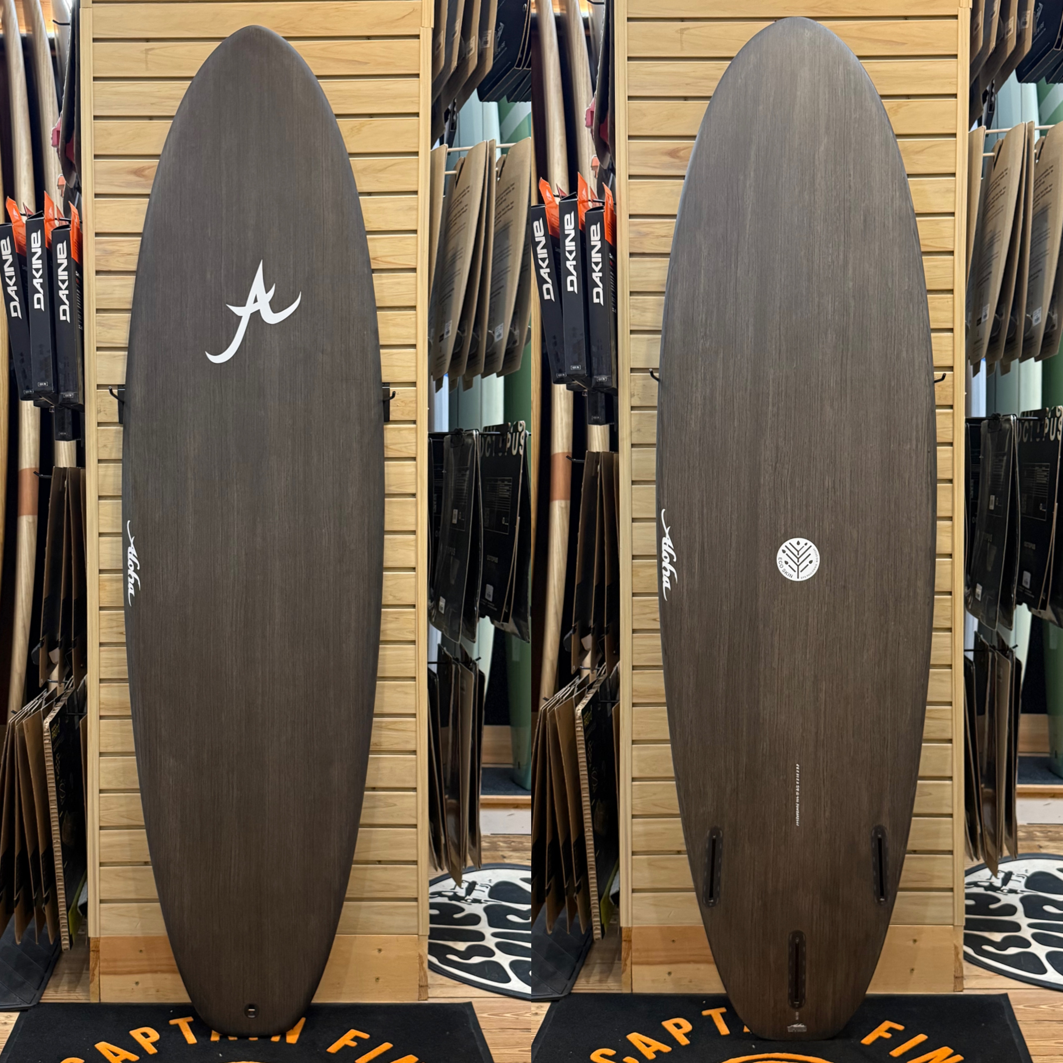 6'10 Funzarelli Ecoskin surfboard top photo