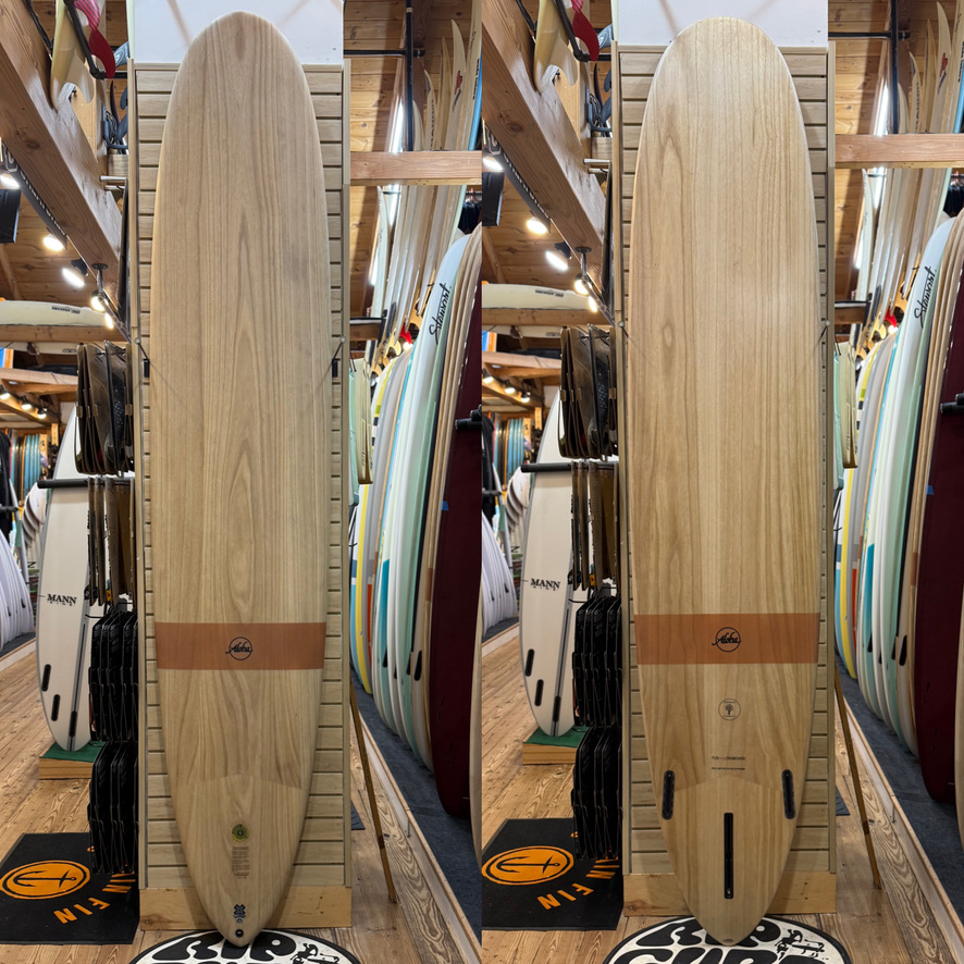 9'6 Chopped Log Ecoskin surfboard top photo