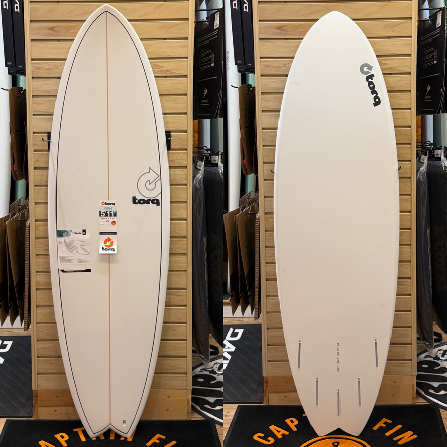 5'11 Fish Pinline (white) surfboard top photo