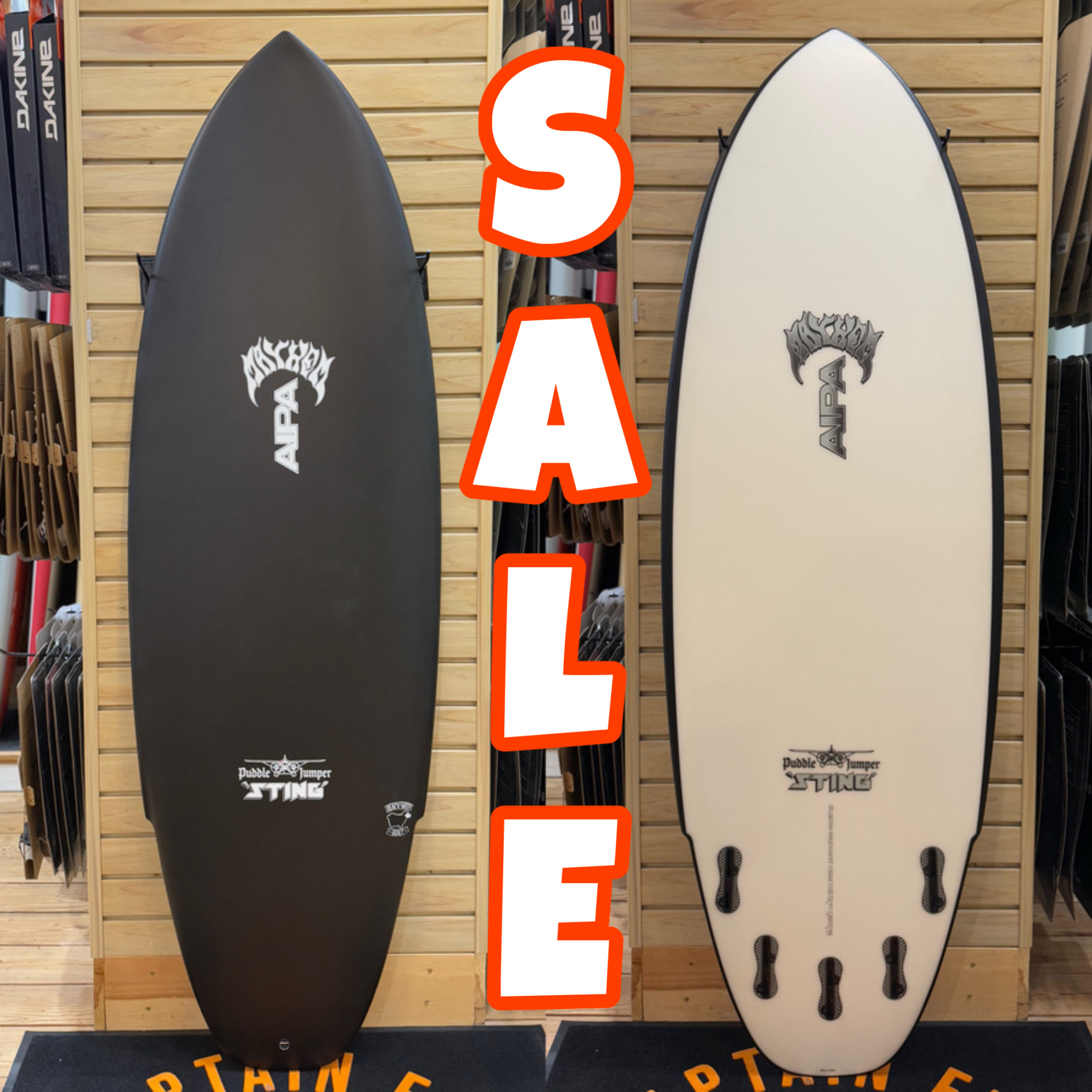 5'10 Aipa PJ Sting surfboard top photo