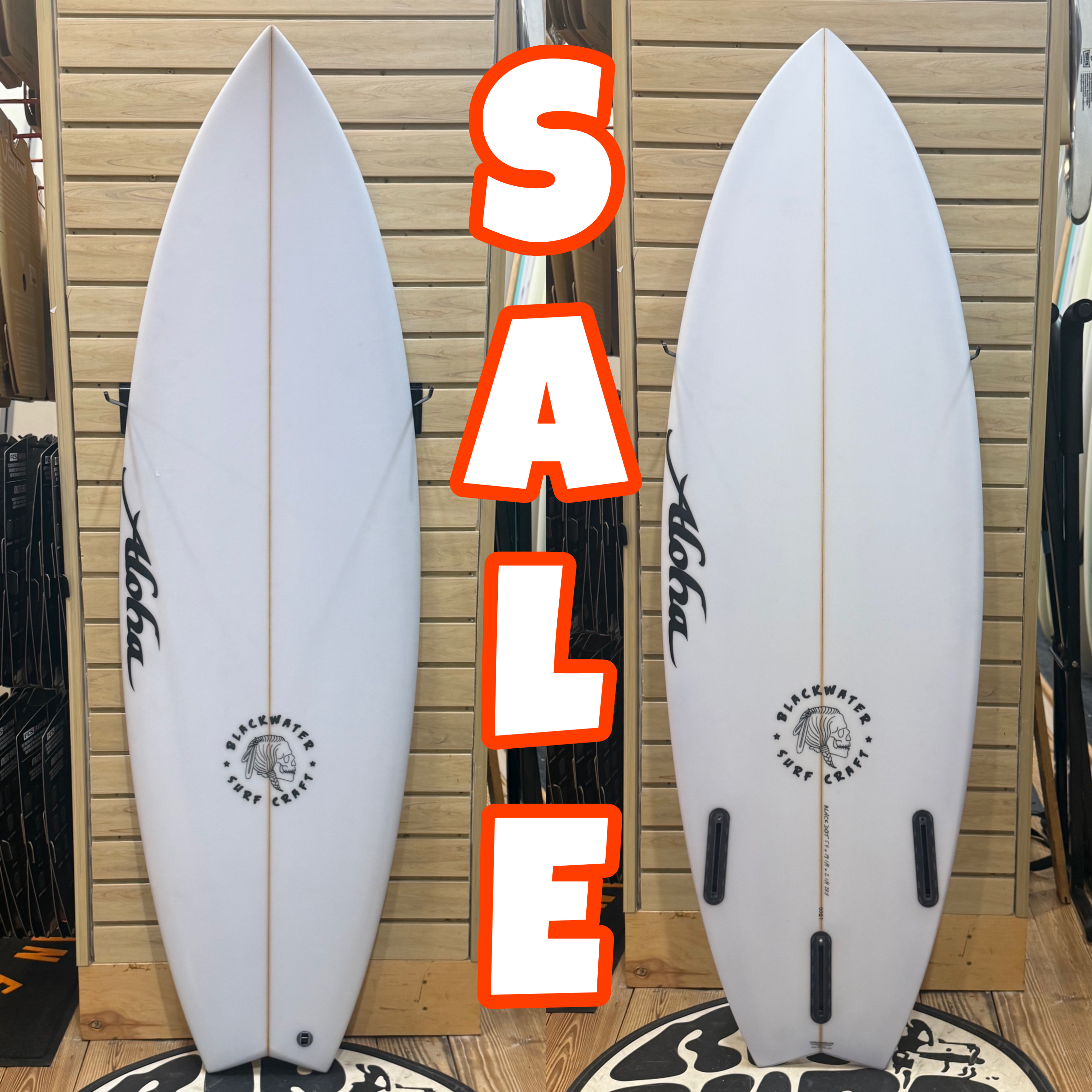 5'4 Black Dot PU Clear  surfboard top photo