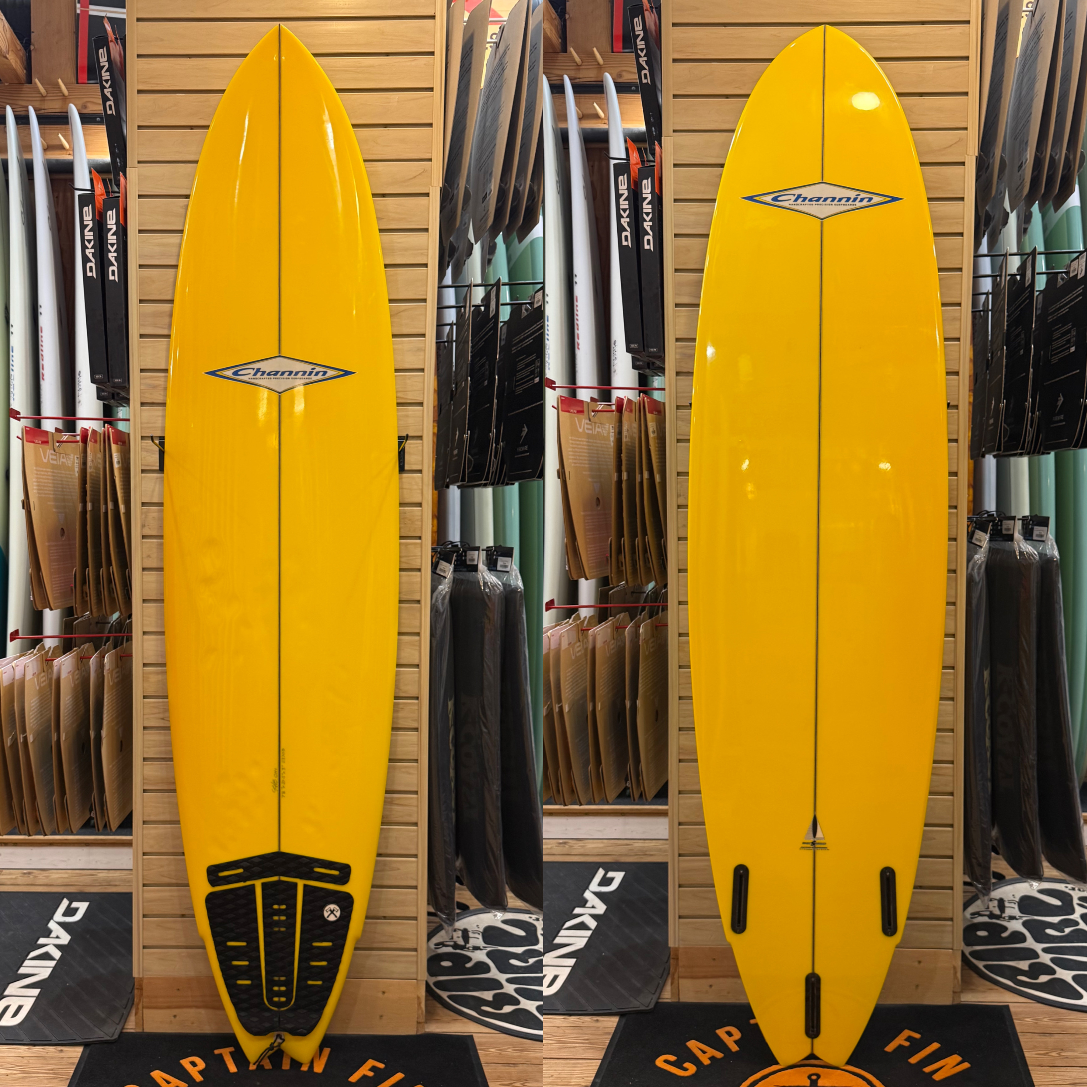 7'6 Channin  surfboard top photo