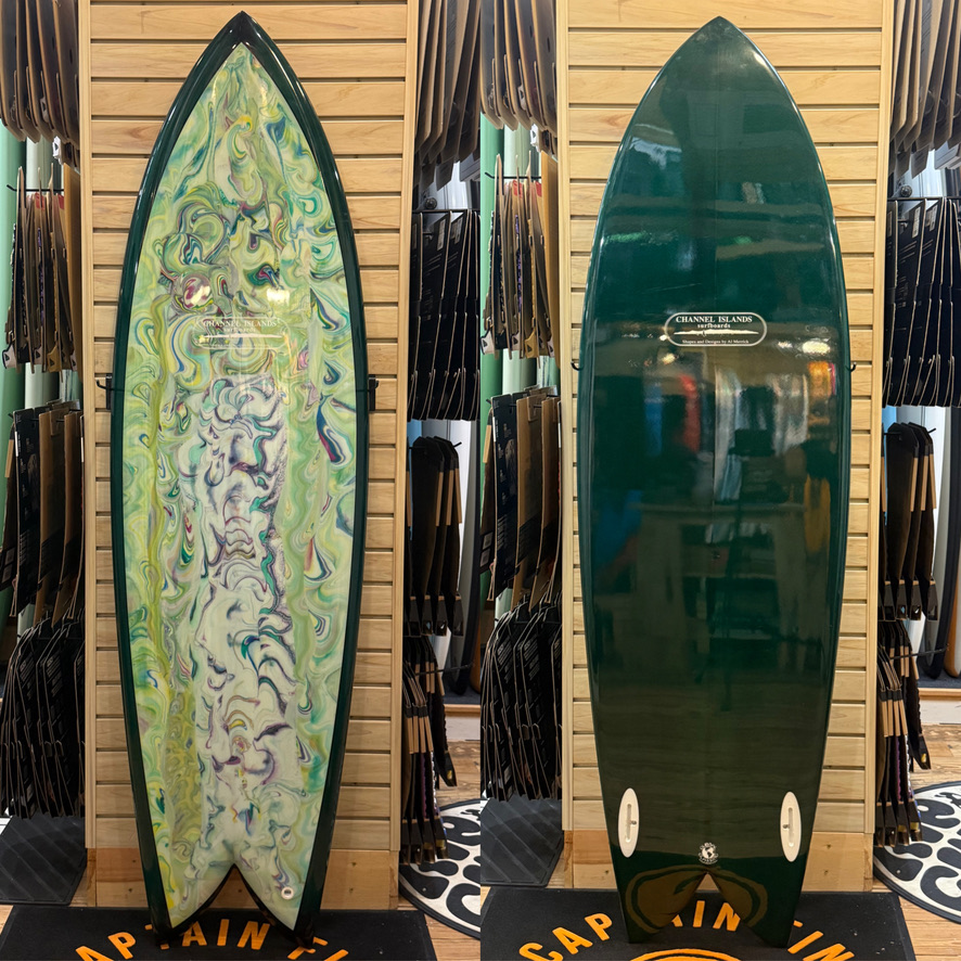 6'4 Channel Islands surfboard top photo